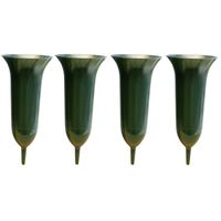 4x Groene kunststof grafvazen 26 cm