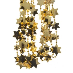 Kerst sterren kralen guirlandes goud 270 cm kerstboom versiering/decoratie   -