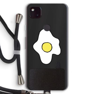 Spiegelei: Pixel 4a 5G Transparant Hoesje met koord