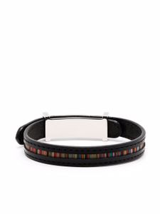 Paul Smith bracelet en cuir à motif Artist Stripe - Noir