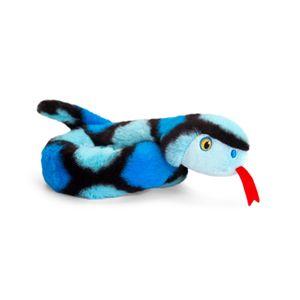 Pluche knuffel dier kleine opgerolde slang blauw 65 cm   -