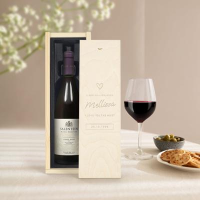Wijn in gegraveerde kist - Salentein - Pinot Noir