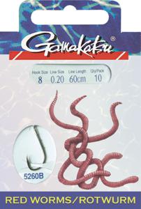 Gamakatsu Hook Bkd-5260R Red Worm 75Cm 10-018 mm, 10 st