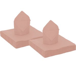 100x stuks feest servetten rose goud - 40 x 40 cm - papier