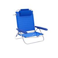 Marbueno Opklapbare Stoel 5 Standen Aluminium met Blauw Kussen Strand en Zwembad 61X68X82 cm 10243