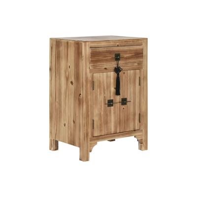 Nachtkastje Home ESPRIT Zwart Natuurlijk Sparrenhout Hout MDF 45 x 34 x 66 cm