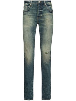 Purple Brand jean droit à taille basse - Bleu