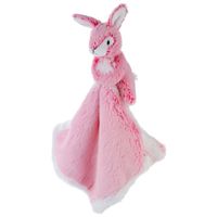 Roze konijn/haas tuttel/knuffeldoekje 25 cm - thumbnail