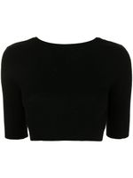 Cashmere In Love haut crop Liza à dos ouvert - Noir