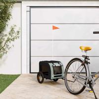 Hondenfietstrailer oxford stof en ijzer grijs en zwart