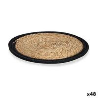 Placemat Gift Decor Zwart Natuurlijk Natuurlijke Vezel 30 x 1 x 30 cm (48 Stuks)