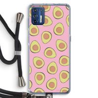 Dancing avocados: Motorola Moto G9 Plus Transparant Hoesje met koord