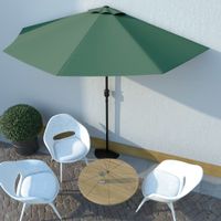 VidaXL Balkonparasol half met aluminium paal 300x155 cm groen