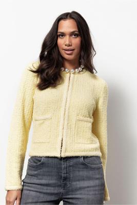 Studio Anneloes Xana Tweed Cardigan 13459 Vest 2100 Butter Yellow