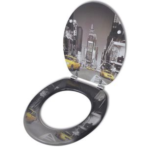 VidaXL Toiletbril van mdf met new york dessin