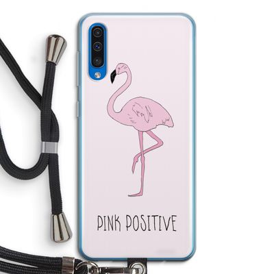 Pink positive: Samsung Galaxy A50 Transparant Hoesje met koord