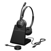 Jabra Engage 55 On Ear headset Telefoon DECT Stereo Zwart Incl. oplaad- en dockingstation, Volumeregeling, Microfoon uitschakelbaar (mute) - thumbnail