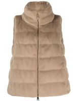 Herno quilted zip-up gilet - Marron