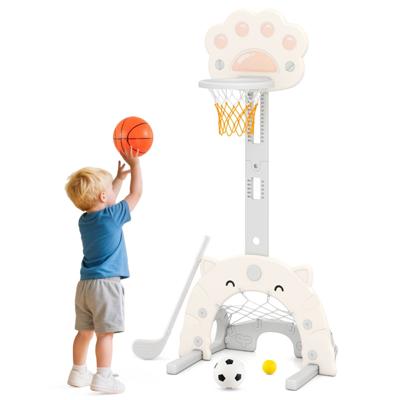 3-in-1 Basketbalring en Activiteitencentrum Voor Kinderen Speelset Voor Binnen en Buiten