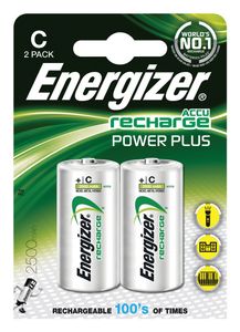 Oplaadbare C batterij (baby) Energizer Power Plus HR14 NiMH 1.2 V 2500 mAh 2 stuk(s)