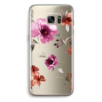 Geschilderde bloemen: Samsung Galaxy S7 Edge Transparant Hoesje