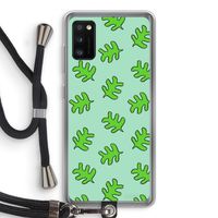 Groene blaadjes: Samsung Galaxy A41 Transparant Hoesje met koord
