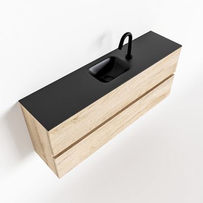 Toiletmeubel Mondiaz Ada | 120 cm | Meubelkleur Washed oak | Lex wastafel Urban Midden | 1 kraangat