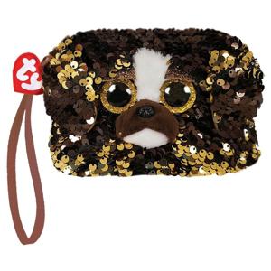 TY fashion portemonnee hond brutus 13 cm bruin/goud