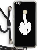Middle finger black: Huawei Ascend P10 Lite Transparant Hoesje met koord
