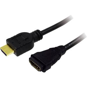 LogiLink CH0057 HDMI-kabel HDMI Verlengkabel HDMI-A-stekker, HDMI-A-bus 3.00 m Zwart 4K UHD