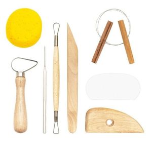 Boetseergereedschap 8-delig - klei/hobby set