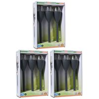 Set van 9x stuks zwarte solar LED lantaarns 31 cm Set van 9x stuks zwarte solar LED lantaarns 31 cm