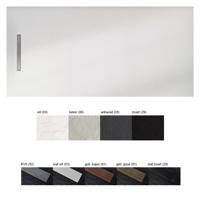 Xenz Soft douchevloer - 160x90x3 - balk afvoer rvs - zwart mat STL090160-29-52