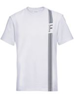 Ferragamo t-shirt en coton à rayures - Blanc Ferragamo t-shirt en coton à rayures - Blanc