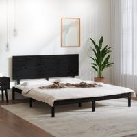 Bedframe massief grenenhout zwart 200x200 cm Bedframe massief grenenhout zwart 200x200 cm