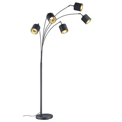 Trio Design schemerlampTommy 5-lichts zwart met goud - R46330579