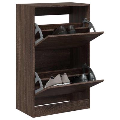 VidaXL Schoenenkast 60x34x96,5 cm bewerkt hout bruin eikenkleur
