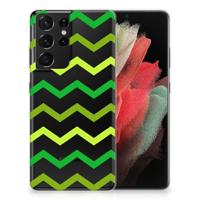 Samsung Galaxy S21 Ultra | TPU bumper | Zigzag Groen