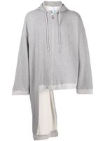 Natasha Zinko asymmetric zip-up cotton hoodie - Gris