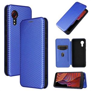 Samsung Galaxy Xcover 5 Flip Case - Carbon Fiber - Blauw