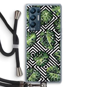Geometrische jungle: Oppo Find X3 Neo Transparant Hoesje met koord