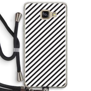 Strepen zwart-wit: Samsung Galaxy A5 (2016) Transparant Hoesje met koord
