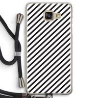 Strepen zwart-wit: Samsung Galaxy A5 (2016) Transparant Hoesje met koord