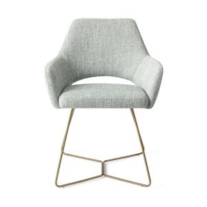 Jesper Home Yanai eetkamerstoel Soft Sage beehive gold