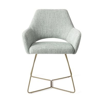 Jesper Home Yanai eetkamerstoel Soft Sage beehive gold