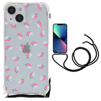 Doorzichtige Silicone Hoesje voor iPhone 14 Plus Unicorns - thumbnail