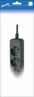 TCD RA 4-voudig 3 meter snoer zwart