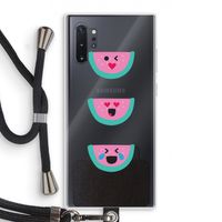Smiley watermeloen: Samsung Galaxy Note 10 Plus Transparant Hoesje met koord