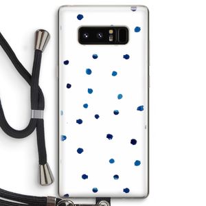 Blauwe stippen: Samsung Galaxy Note 8 Transparant Hoesje met koord