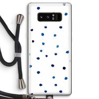 Blauwe stippen: Samsung Galaxy Note 8 Transparant Hoesje met koord Blauwe stippen: Samsung Galaxy Note 8 Transparant Hoesje met koord
